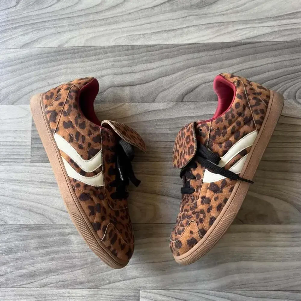 Madden NYC Leopard Print Foldover Tongue Sneakers